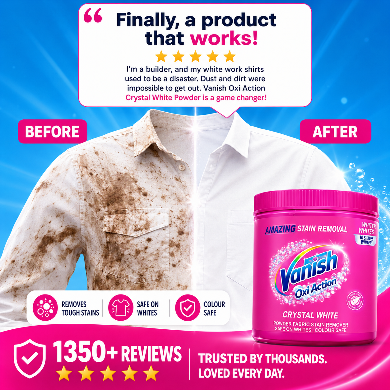 Vanish Oxi Action stain remover static ad
