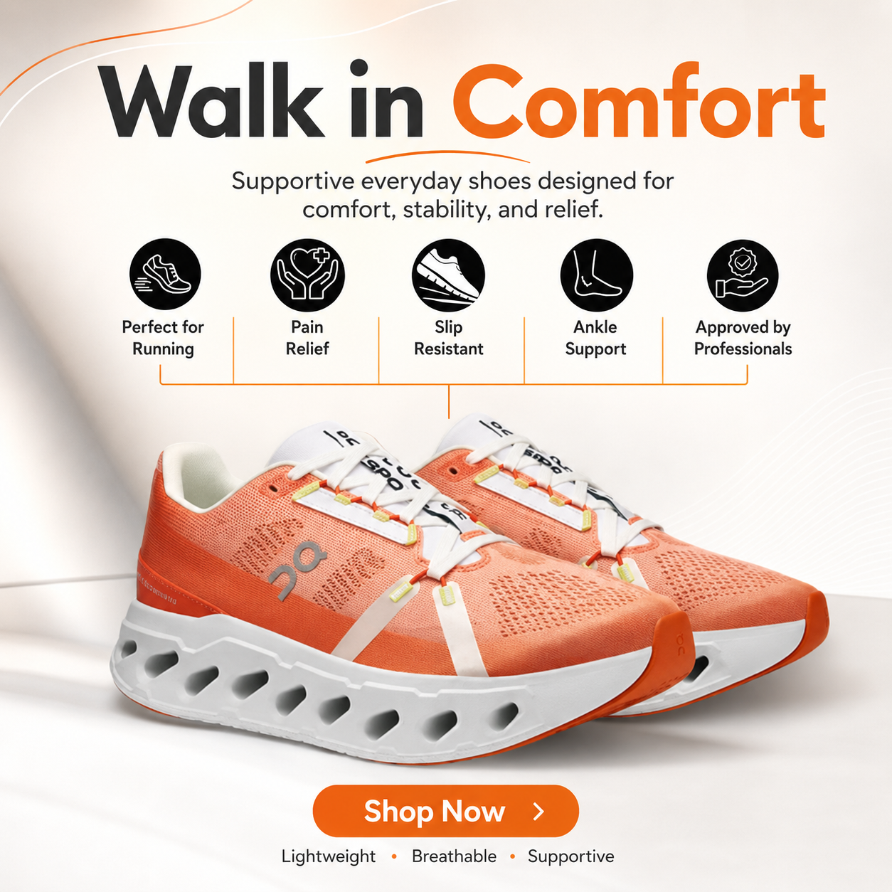 Running shoe footwear static ad